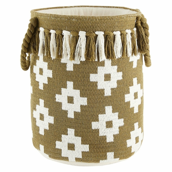 NWT Summer + Rose Storage Basket with Handles & Fringe Trim - Picture 5 of 5